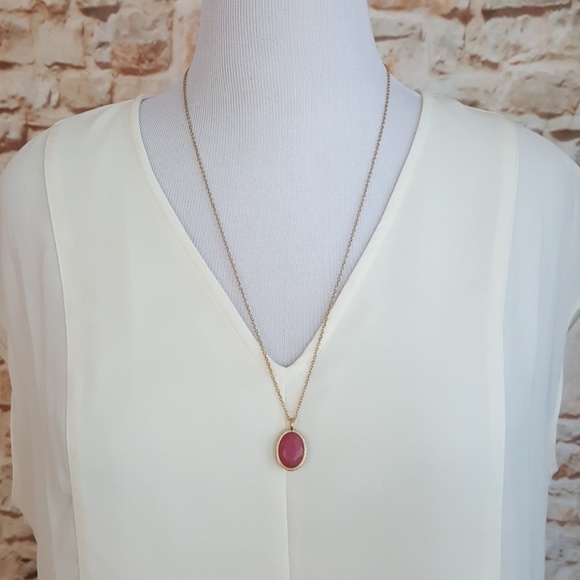 New Vince Camuto Reversible Stone Pendant Necklace - Picture 3 of 7